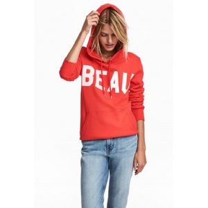 H&M Red Hooded Sweatshirt
